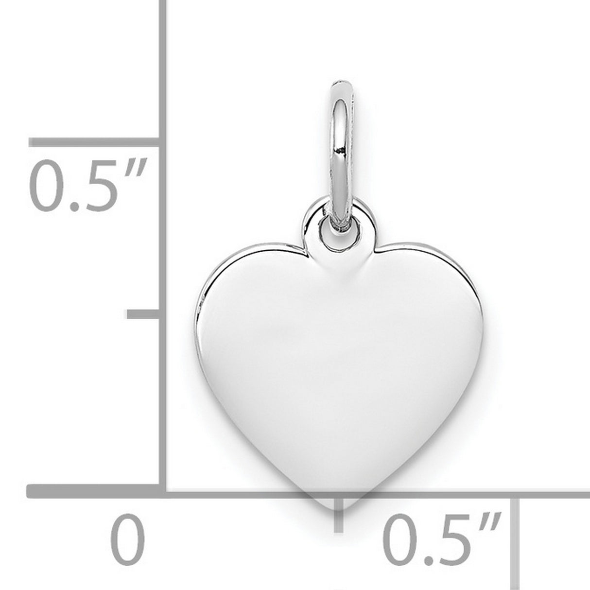 Engravable Heart Polished Front/Satin Back Disc Charm Pendant in Real 925 Sterling Silver