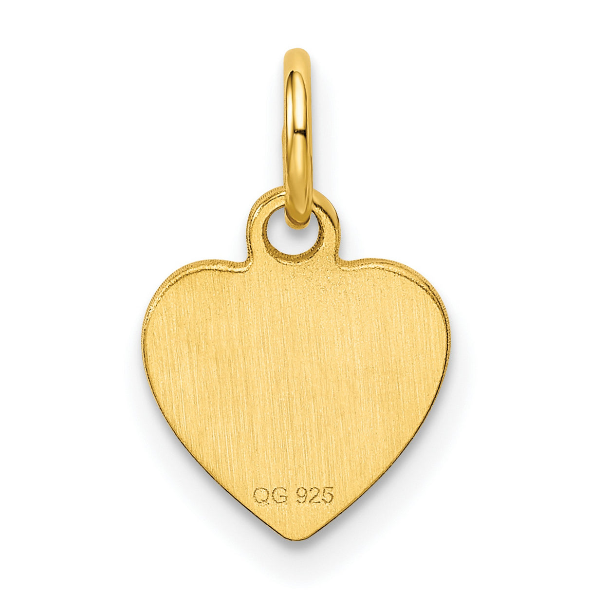 Engravable Heart Polished Disc Charm Pendant in Real 925 Sterling SIlver