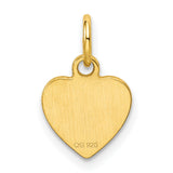 Engravable Heart Polished Disc Charm Pendant in Real 925 Sterling SIlver