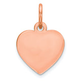 Engravable Heart Polished Front/Satin Back Disc Charm Pendant in Real 925 Sterling SIlver