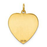 Engravable Heart Polished Disc Charm Pendant in Real 925 Sterling SIlver