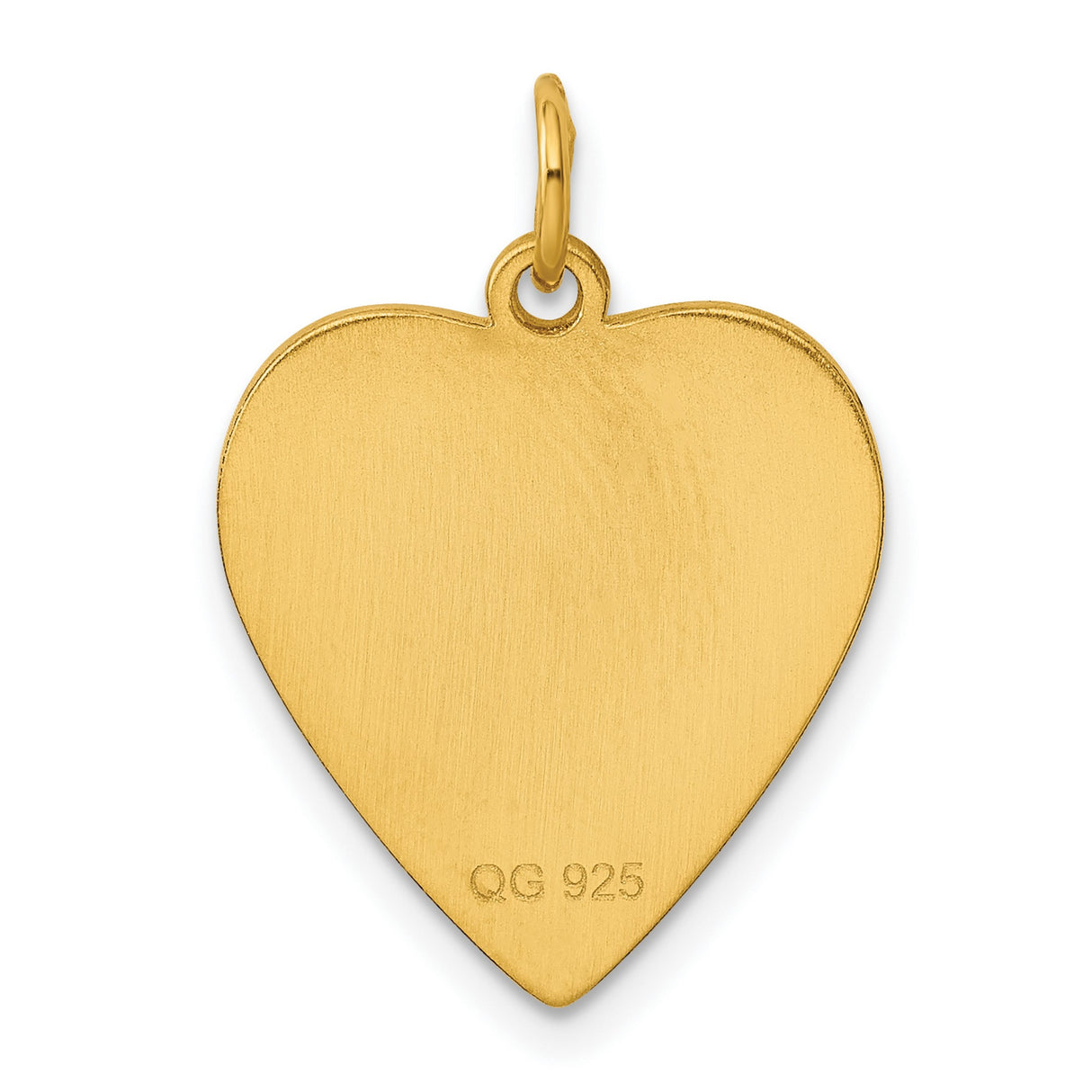 Engravable Heart Polished Disc Charm Pendant in Real 925 Sterling SIlver
