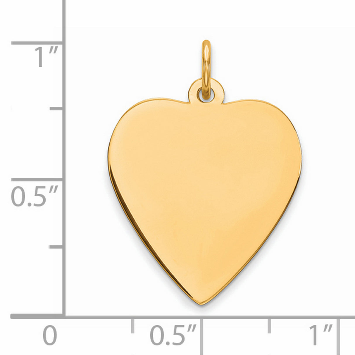 Engravable Heart Polished Disc Charm Pendant in Real 925 Sterling SIlver