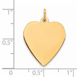 Engravable Heart Polished Disc Charm Pendant in Real 925 Sterling SIlver