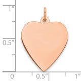 Engravable Heart Polished Front/Satin Back Disc Charm Pendant in Real 925 Sterling SIlver