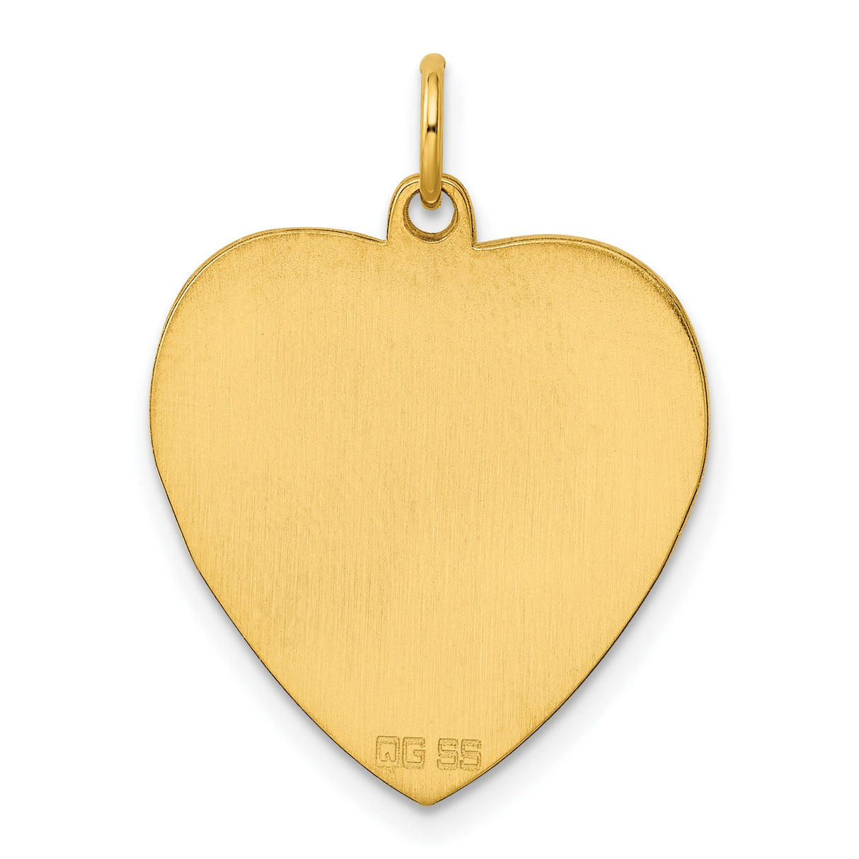 Engravable Heart Polished Disc Charm Pendant in Real 925 Sterling SIlver