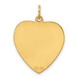 Engravable Heart Polished Disc Charm Pendant in Real 925 Sterling SIlver