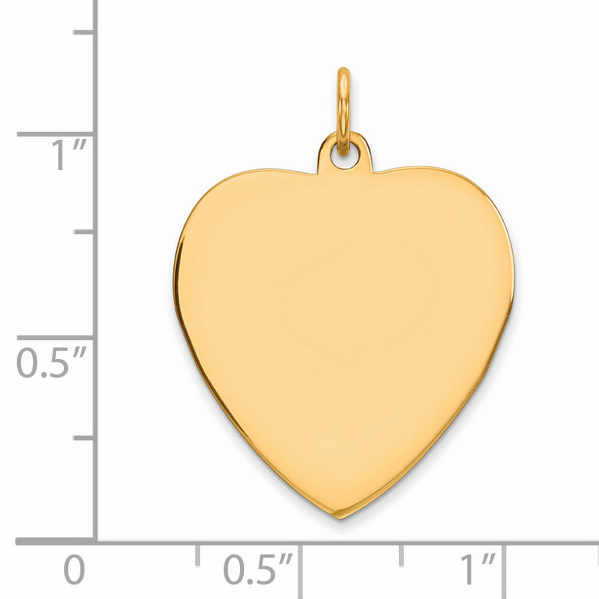 Engravable Heart Polished Disc Charm Pendant in Real 925 Sterling SIlver