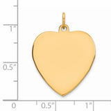 Engravable Heart Polished Disc Charm Pendant in Real 925 Sterling SIlver