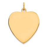 Engravable Heart Polished Disc Charm Pendant in Real 925 Sterling SIlver