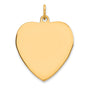 Engravable Heart Polished Disc Charm Pendant in Real 925 Sterling SIlver