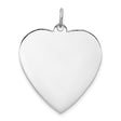 Engravable Heart Polished Front/Satin Back Disc Charm Pendant in Real 925 Sterling Silver