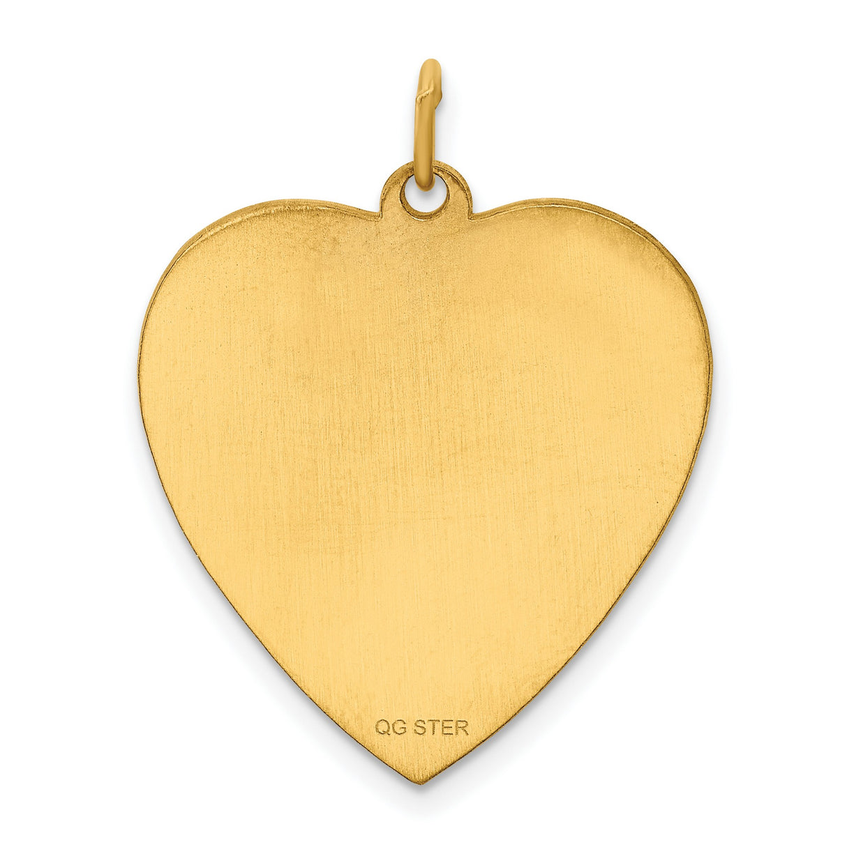 Engravable Heart Polished Disc Charm Pendant in Real 925 Sterling SIlver