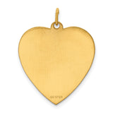 Engravable Heart Polished Disc Charm Pendant in Real 925 Sterling SIlver