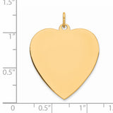 Engravable Heart Polished Disc Charm Pendant in Real 925 Sterling SIlver