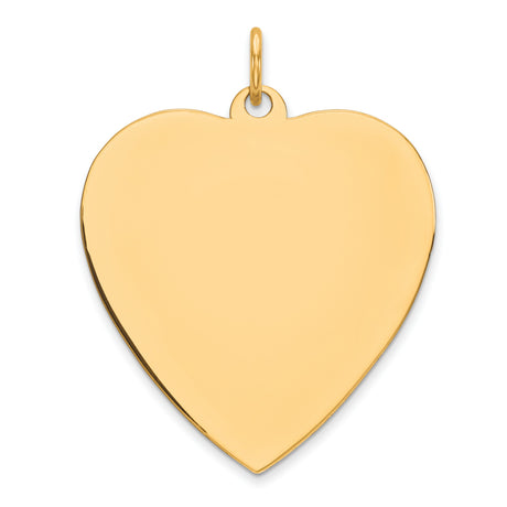 Engravable Heart Polished Disc Charm Pendant in Real 925 Sterling SIlver