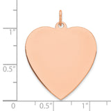 Engravable Heart Polished Front/Satin Back Disc Charm Pendant in Real 925 Sterling SIlver
