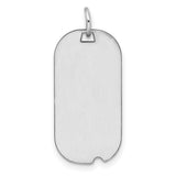 Engravable Dog Tag Polished Front/Satin Back Disc Charm Pendant in Real 925 Sterling Silver