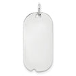 Engravable Dog Tag Polished Front/Satin Back Disc Charm Pendant in Real 925 Sterling Silver
