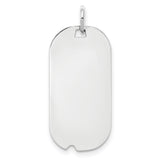 Engravable Dog Tag Polished Front/Satin Back Disc Charm Pendant in Real 925 Sterling Silver
