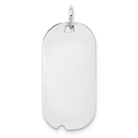 Engravable Dog Tag Polished Front/Satin Back Disc Charm Pendant in Real 925 Sterling Silver