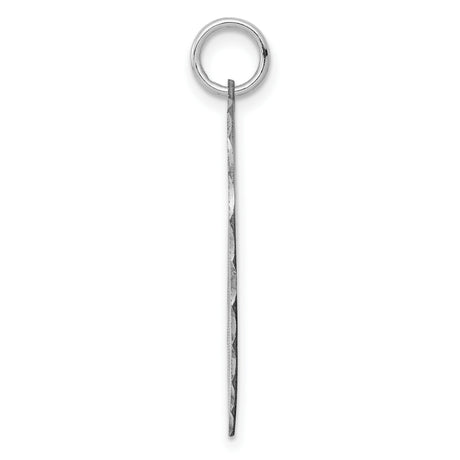 Engravable Heart Patterned Polished Front/Satin Back Disc Charm Pendant in Real 925 Sterling Silver