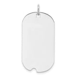 Engravable Dog Tag Polish Front/Satin Back Disc Charm Pendant in Real 925 Sterling Silver