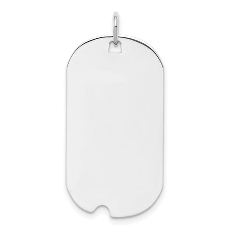 Engravable Dog Tag Polish Front/Satin Back Disc Charm Pendant in Real 925 Sterling Silver