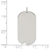 Engravable Dog Tag Polish Front/Satin Back Disc Charm Pendant in Real 925 Sterling Silver