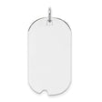 Engravable Dog Tag Polish Front/Satin Back Disc Charm Pendant in Real 925 Sterling Silver