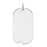 Engravable Dog Tag Polish Front/Satin Back Disc Charm Pendant in Real 925 Sterling Silver