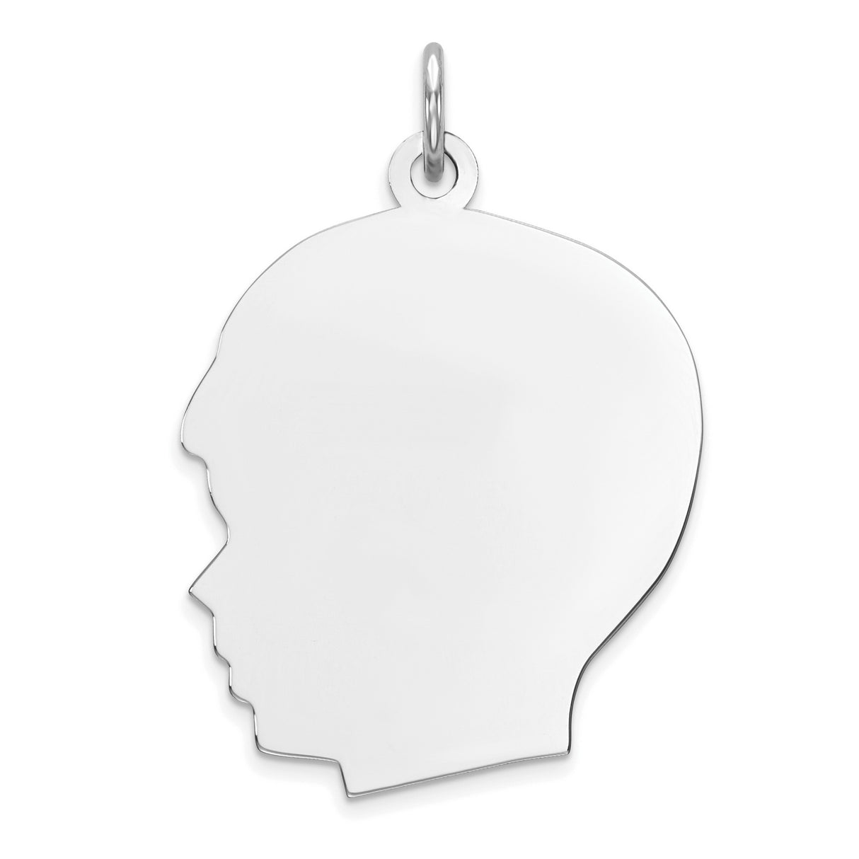 Engravable Boy Polished Front/Satin Back Disc Charm Pendant in Real 925 Sterling Silver