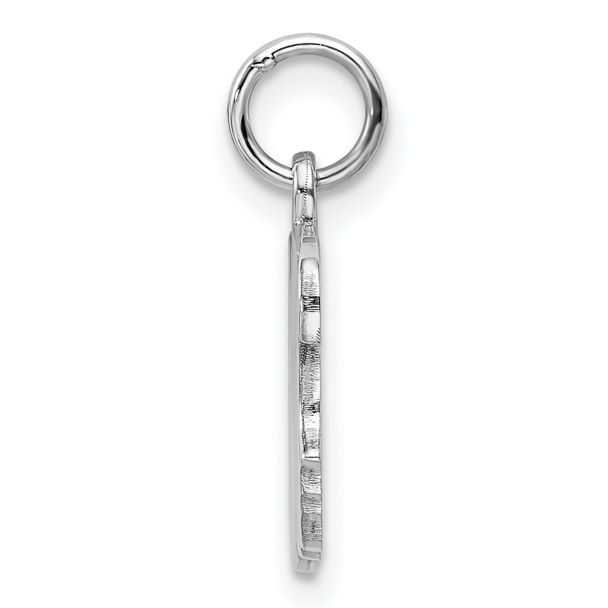 Pink Enamel Right Facing Girl Head Disc Charm Pendant in Real 925 Sterling Silver