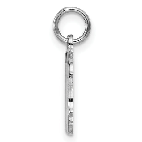 Sterling Silver Girl Pendant with Ponytail and Purple Heart Accent, Right-Facing Silhouette Charm