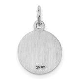 Sterling Silver Girl Profile Pendant with Purple Enamel, Left Facing Silhouette Charm