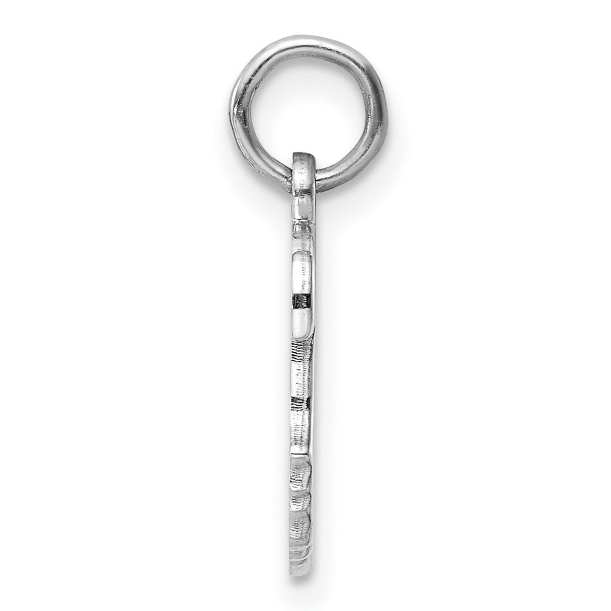 Sterling Silver Girl Head Profile Pendant with Pink Heart Bow Silhouette Charm