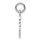 Sterling Silver Girl Head Profile Pendant with Pink Heart Bow Silhouette Charm