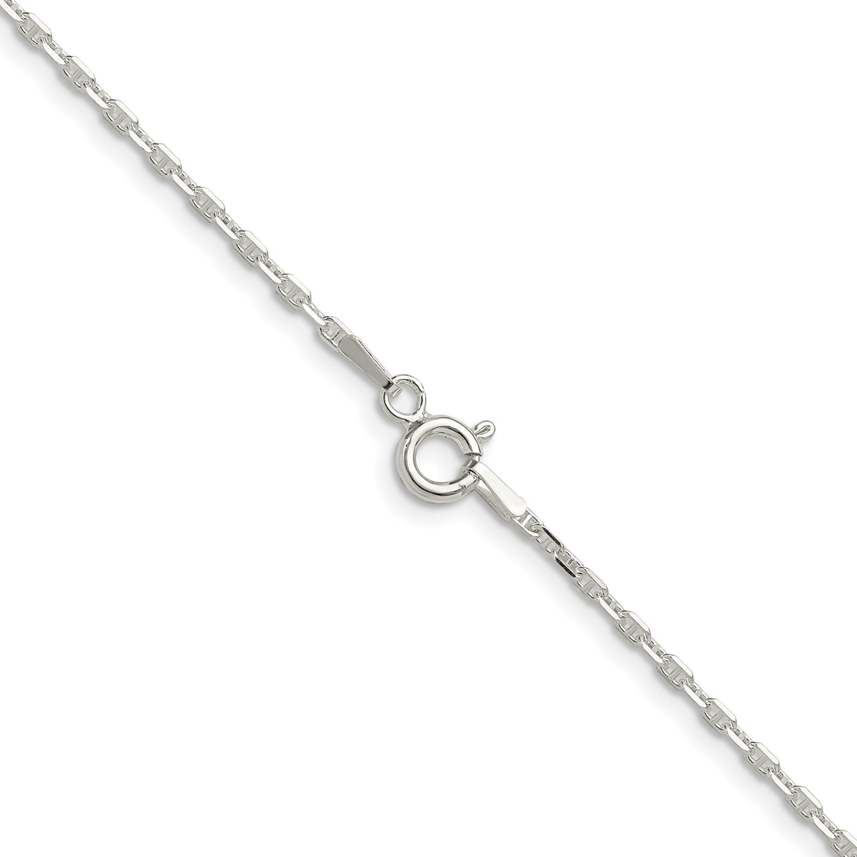 925 White Gold 1.75 mm Polished Chain Necklace alternate angle
