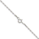925 White Gold 1.75 mm Polished Chain Necklace alternate angle