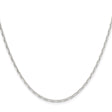925 White Gold 2 mm Polished Chain Necklace