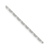 925 White Gold 2 mm Polished Chain Necklace detail view