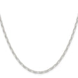 925 White Gold 3 mm Polished Chain Necklace