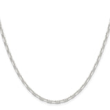 925 White Gold 3 mm Polished Chain Necklace
