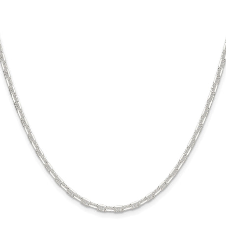 925 White Gold 3 mm Polished Chain Necklace