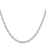 925 White Gold 3.75 mm Polished Chain Necklace