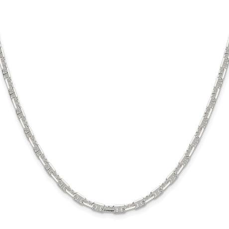 925 White Gold 3.75 mm Polished Chain Necklace