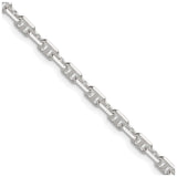 925 White Gold 3.75 mm Polished Chain Necklace detail view