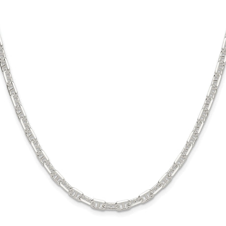 925 White Gold 4.75 mm Polished Chain Necklace