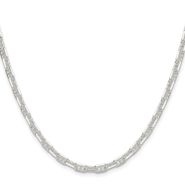 925 White Gold 4.75 mm Polished Chain Necklace