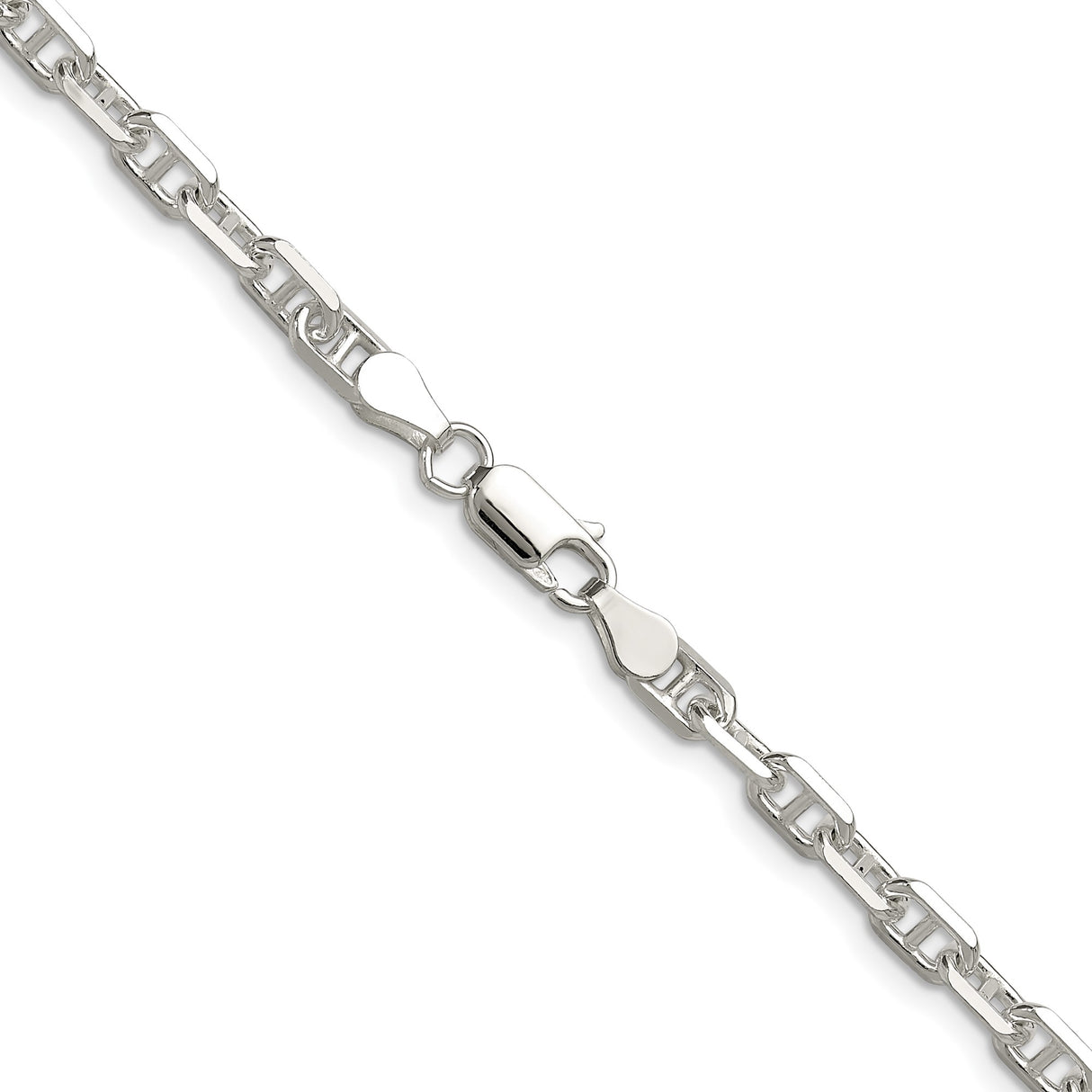 925 White Gold 4.75 mm Polished Chain Necklace alternate angle